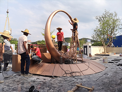 普利·广西北流幸福园展示区不锈钢雕塑摆件(图3)